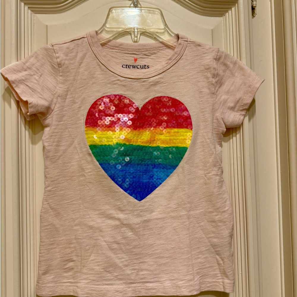 Crewcuts Multicolor Sequin Heart Kids T-Shirt